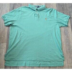 Polo Ralph Lauren Custom Fit Mens XXL Green Polo Shirt Short‎ Sleeve